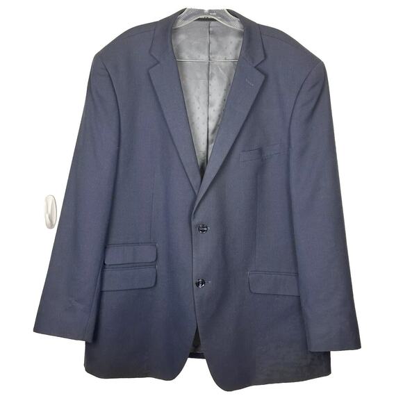 Perry Ellis Portfolio Blue Slim Fit 2 Button Suit Jacket Blazer Sport Coat 46R - Picture 1 of 6